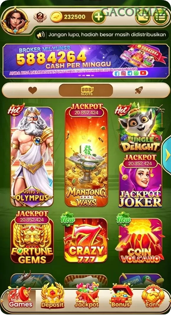 Cuplikan layar SLOTMACAU188 — menu navigasi